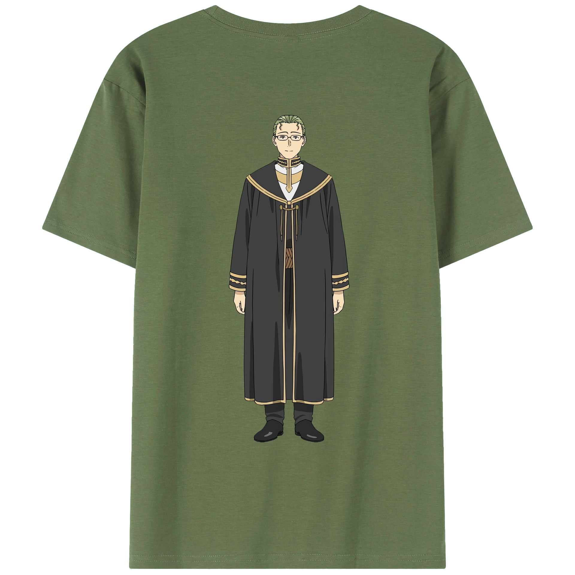 （画像用） 葬送のフリーレン Frieren 綿100％ メンズ半袖Tシャツ（バックプリント） 通気性